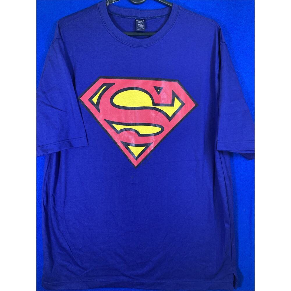 DC Comics Superman Chest Logo Made In USA Lands' End T Shirt Men's Large